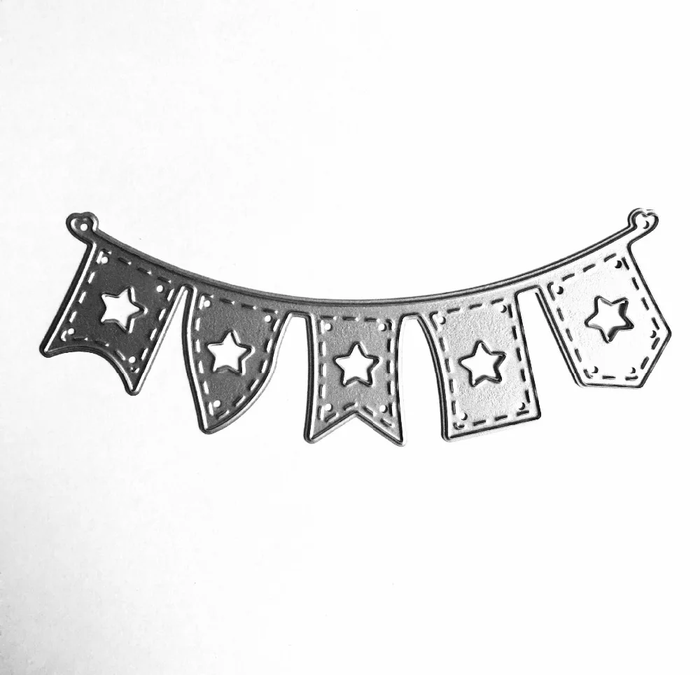 1pc Flag Stars Banner Scrapbook DIY album Paper Card Maker Metal Stencil Decoration dies Craft Cutting Dies Template | Дом и сад