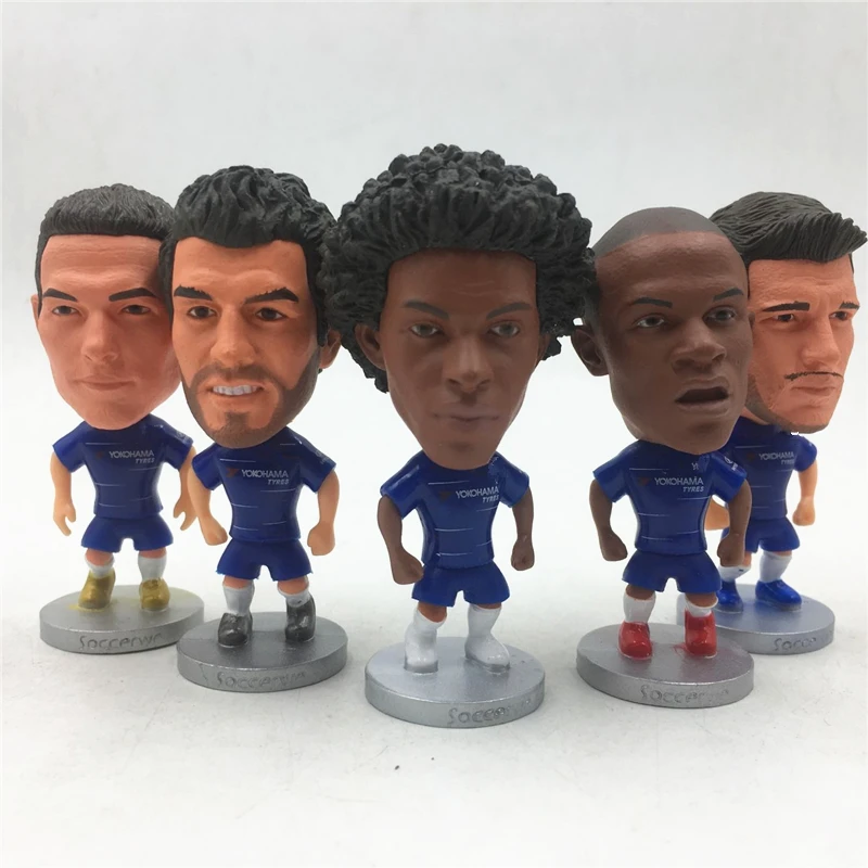 

1pc Soccerwe Soccer Cartoon Star CHE# Willian Hazard Fabregas Luiz Drogba Kante Lampard Figurines