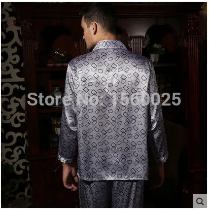 Для мужчин бренд шелковые пижамы с длинными рукавами пижамы комплект шелк тутового классический пижамы Twinset L/XL/XXL