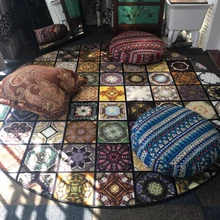 Винтажный стиль, большой размер, круглый коврик, современный мягкий домашний декор, ковры для гостиной, спальни, коврики для игр, ползать, нескользящий мат