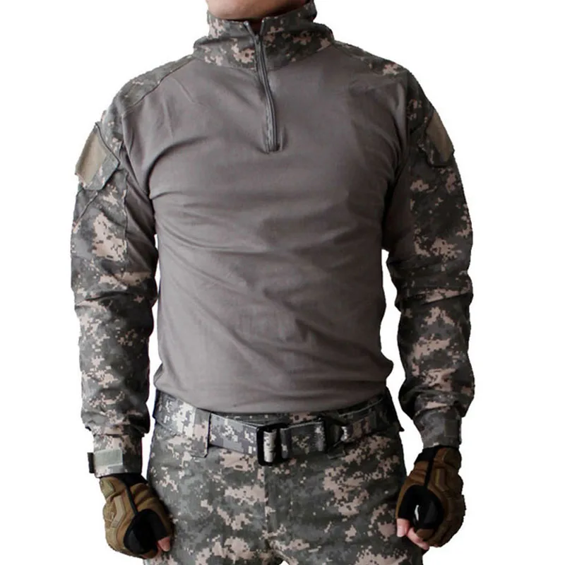 Армия США Unifrom тактическая рубашка с налокотниками Airsoft костюм Пейнтбол Militar