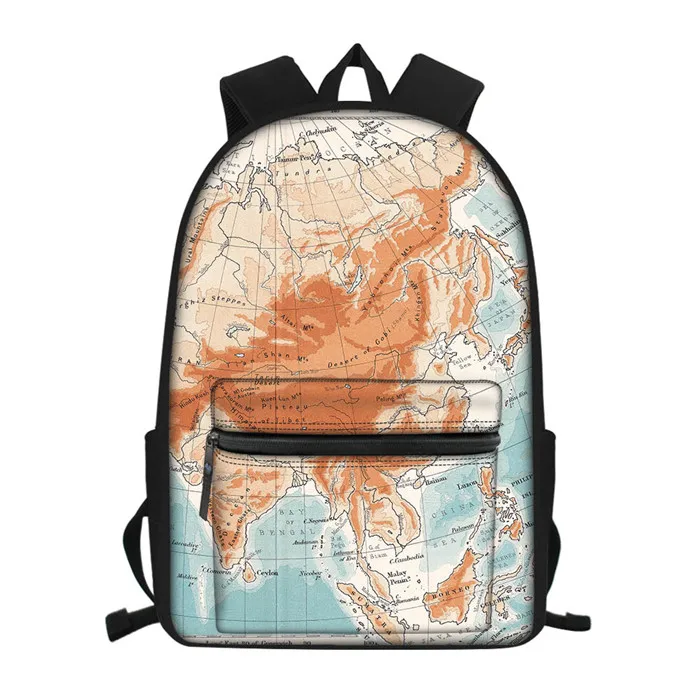 FORUDESIGNS карта мира принты рюкзак для мужчин начальной школы ортопедические рюкзаки подростков мальчиков ноутбук рюкзак Mochila - Цвет: CC4081Z58