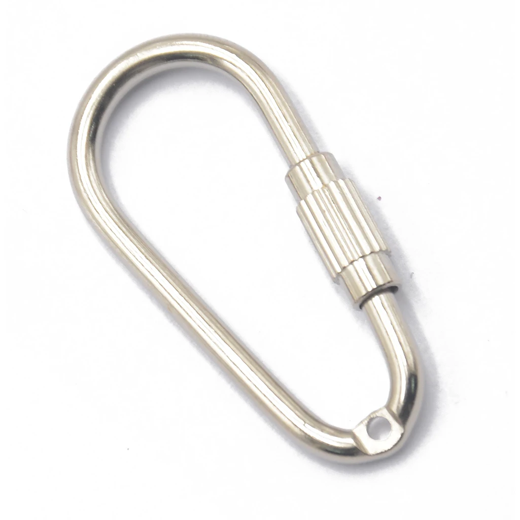 6 Steel Carabiner D-Ring Clip Hook Climbing Keychain Screwgate Screw Locking for Camping Hiking Travell Boating Accessories