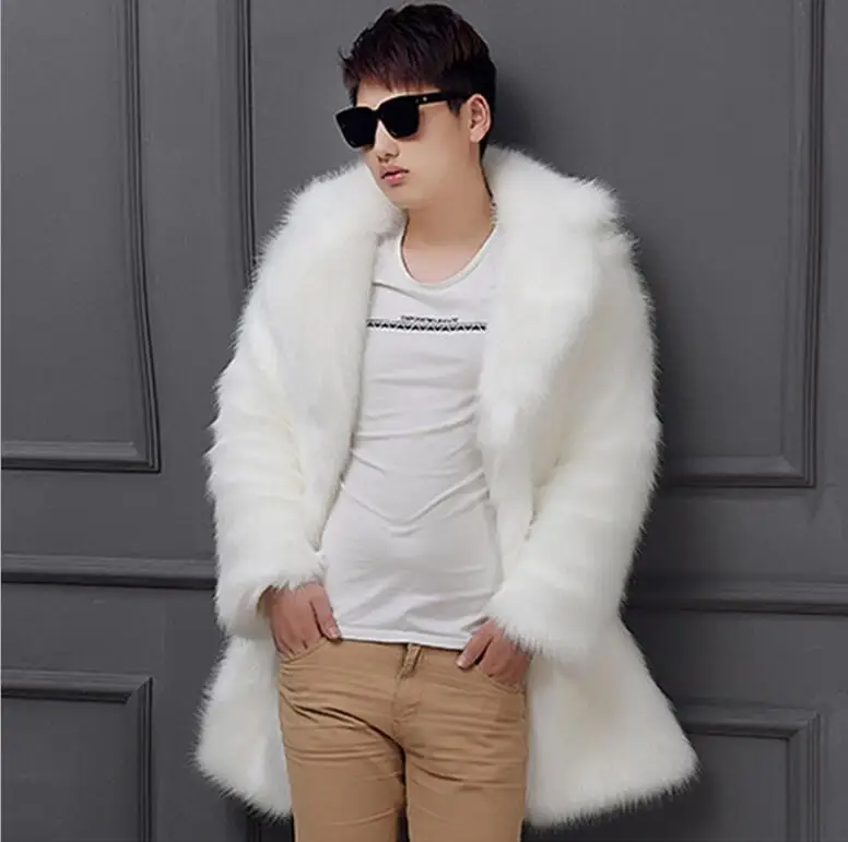 blanc Hiver Fourrure Mode Vison Veste À Épaissir Lâche Manches Longues En Automne Chaud Blanc Cuir Hommes Manteau Faux De Noir Noir Vestes j5A3RScq4L