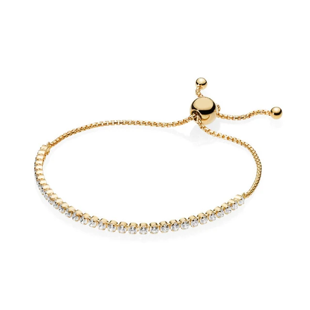 

SIEMTO 100% 925 Sterling Silver New 1:1 560524CZ SHINE SPARKLING STRAND BRACELET Original Jewelry Mysterious Charming Gift