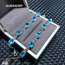 KJJEAXCMY ювелирные изделия Натуральный топаз камень браслет 925 стерлингового серебра инкрустированные поддержка идентификация