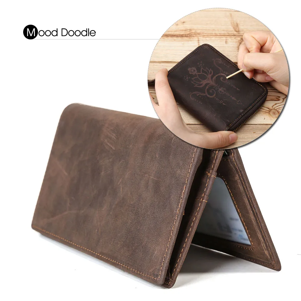 TIDING RFID мужской кожаный кошелек с держателем для кредитных карт чехол фото