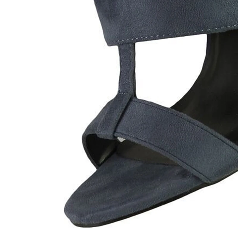 Parkside/Замшевые Кожаные сандалии для девушек; вечерние туфли на высоком каблуке в морском стиле с пряжкой; женские сандалии цвета хаки с ремешком на щиколотке; Каблук 10,5 см