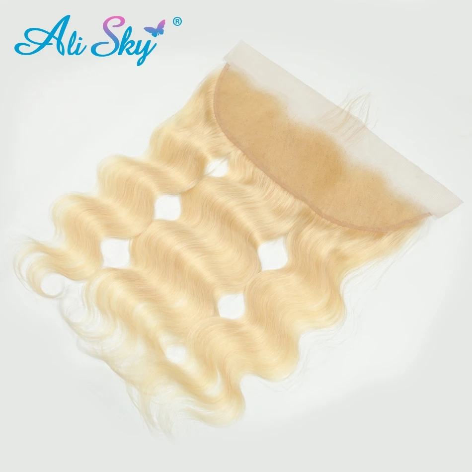 Ali Sky бразильские объемные волнистые волосы 13*4, человеческие волосы для наращивания 8-20 дюймов, 613 блонд,, Remy
