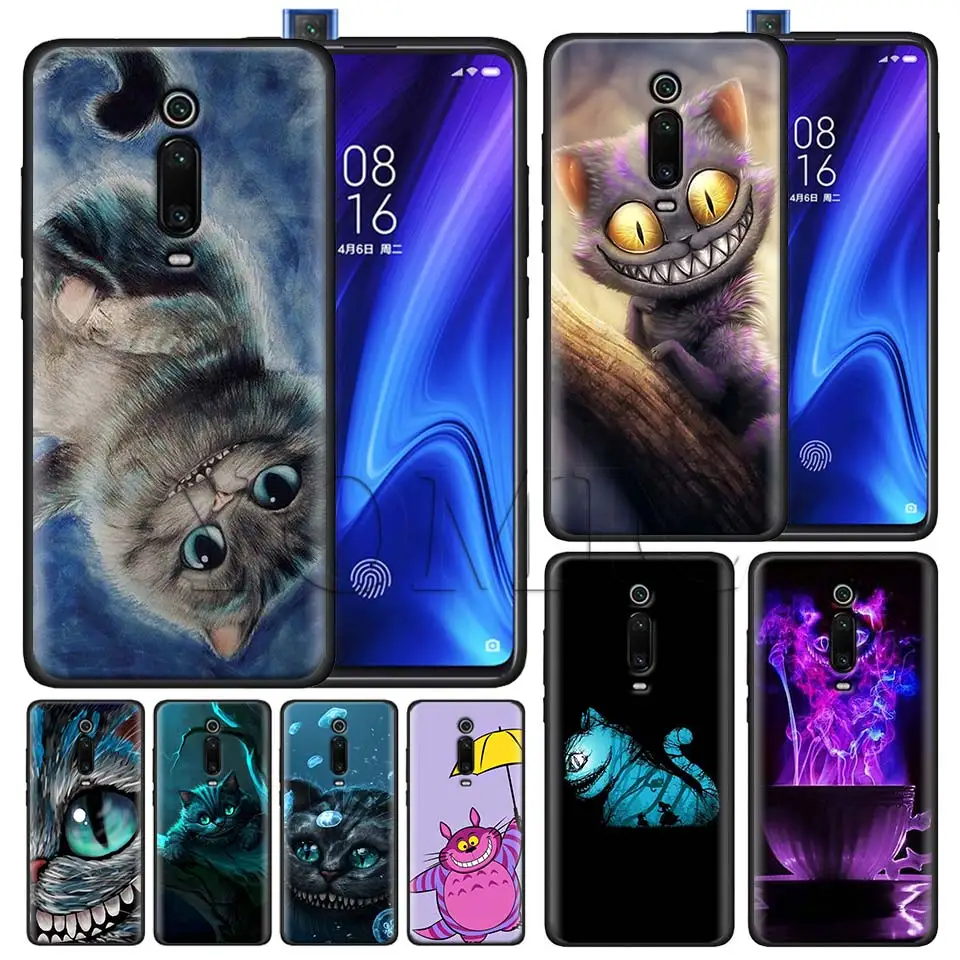 

Cheshire Cat Totoro Black Case for Xiaomi Redmi Note 7 7s K20 5 6 Pro Redmi 6 6 5 5Plus 4X S2 Y3 Silicone Soft Case