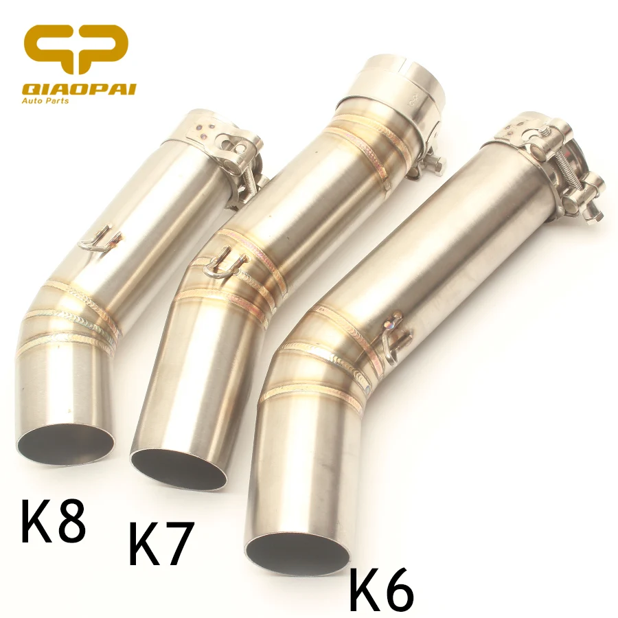 Motorcycle Exhaust Middle Pipe Adapters Escape Moto Exhaust Connector Stainless Steel For Suzuki