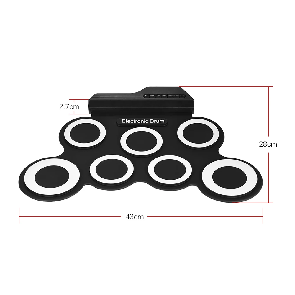 Portable-Electronic-Drum-Pad-Kit-Silicon-Foldable-with-Stick-Portable-USB-Drum-7-Pads-Roll-up (2)