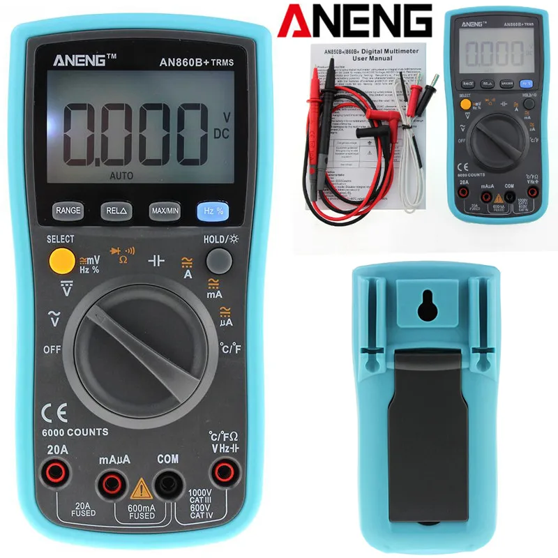 ANENG AN860B + LCD 6000 отсчетов цифровой мультиметр Подсветка AC/DC Ток Напряжение