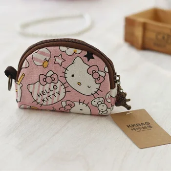 

Canvas cartoon kitty women key wallets children small pouches mini money bags female purses carteiras feminina for girls boys