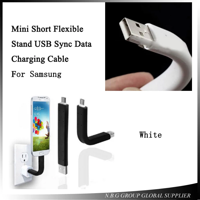 

Mini Short Flexible Stand USB Sync Data Charging Cable For Samsung Galaxy Collapsible Flexible Short Micro to USB Bendable Stand
