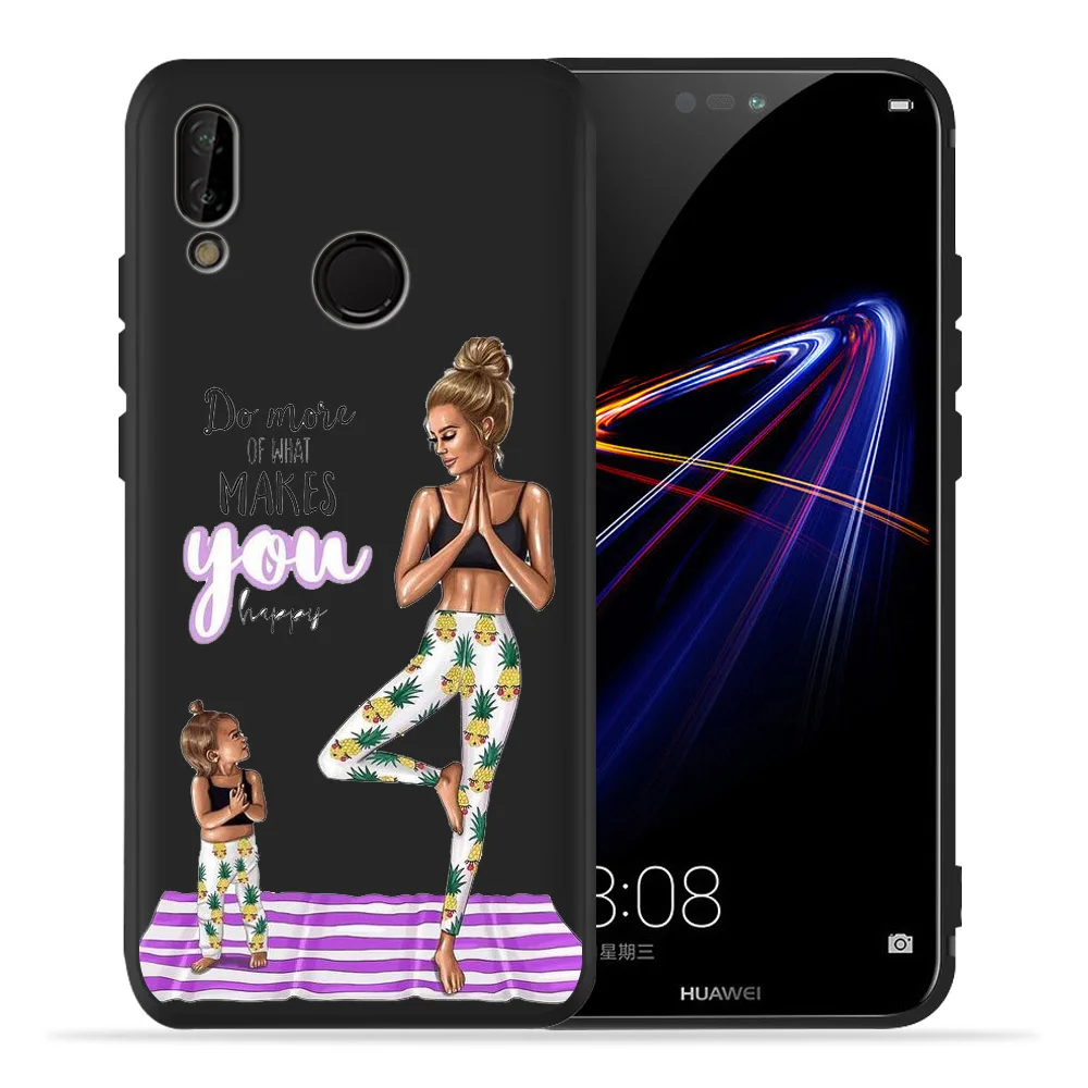 Для funda huawei P20 lite чехол для мамы и девочки черные чехлы из ТПУ P8 2017 Coque Etui P30 Pro P smart