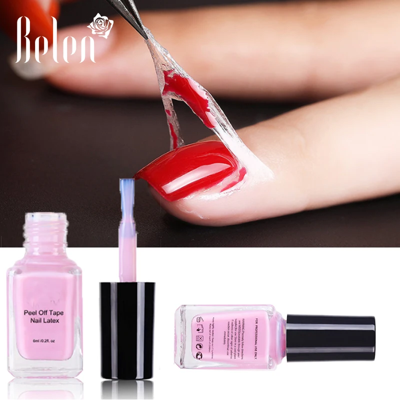 

Belen 6ml Peel Off Liquid White Pink Tape Latex Finger Skin Protected Glue Manicure Skin Care Gel Polish Varnishes Easy Cleaning