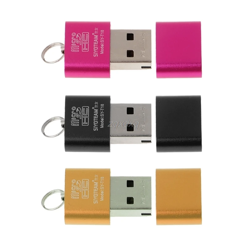Портативный мини алюминиевый сплав USB 2,0 A Micro SD TF считыватель карт памяти адаптер и Прямая поставка