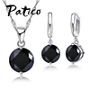 PATICO 925 Sterling Argent CZ Cristal Romantique Ensembles de Bijoux Pour Femmes Collier De Mariage Balancent Boucles D'oreilles Set 8 Options de Couleur ► Photo 2/6