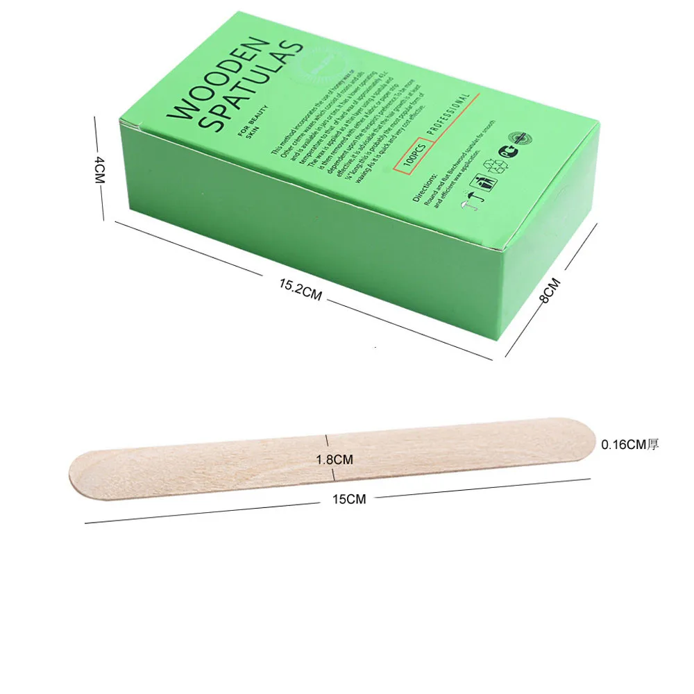 2 50pcs Wooden Waxing Wax Spatula Tongue Depressor Disposable Bamboo Sticks Tattoo Wax Medical Stick Beauty Health Tool