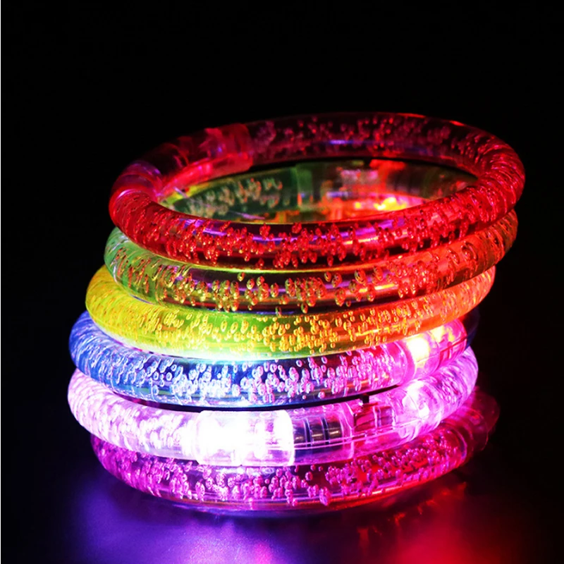 Вечерние украшения кристалл акриловые флэш браслет вечерние световой светящиеся игрушки по внутренней батареи пузырь браслет rave