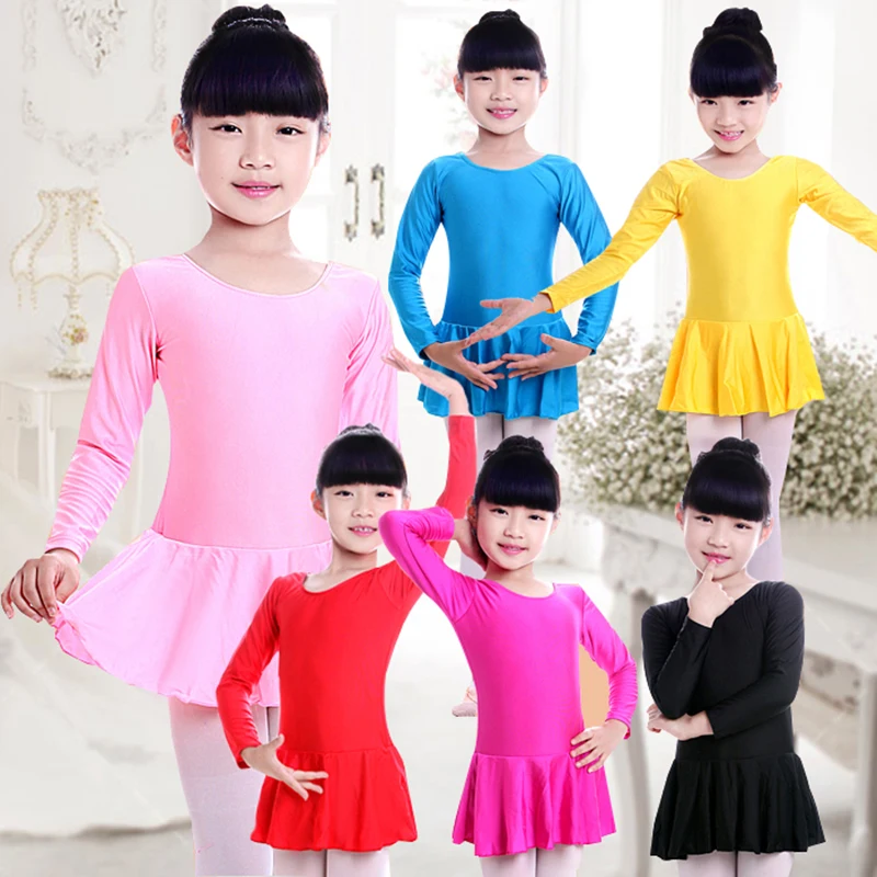 Детская одежда для занятий танцами; гимнастические купальники с длинными рукавами для девочек; детское платье для балерины; одежда для испытаний