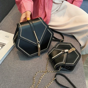 

Hexagon Mulit Style Bag for Women 2019 Designer Fashion Tassel Shoulder Crossbody Bags PU Leather Handbags Women Bag Sac A Main