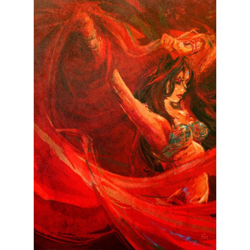 

Hand Painted Spanish Dancer Oil Painting On Canvas Abstract Palette Knife Painting Living Room Wall Decor Artwork Figures Poster