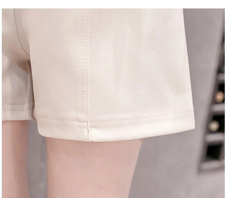 Модные корейский стиль Для женщин шорты Лето Уличная Шорты с высокой талией свободные широкие брюки короткие Femme линии Лук рюшами
