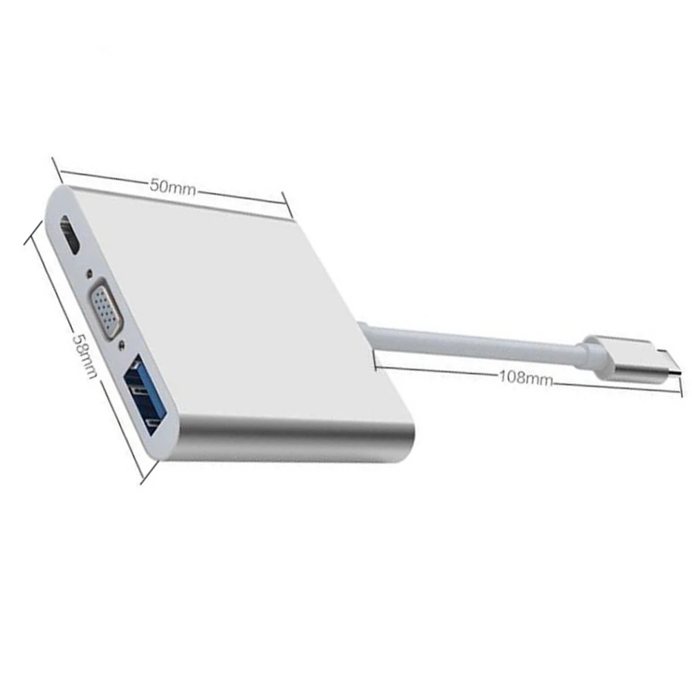 USB Type C адаптер на гнездо VGA 3 0 концентратор PD зарядка в 1 многопортовый 1080P AV USBC