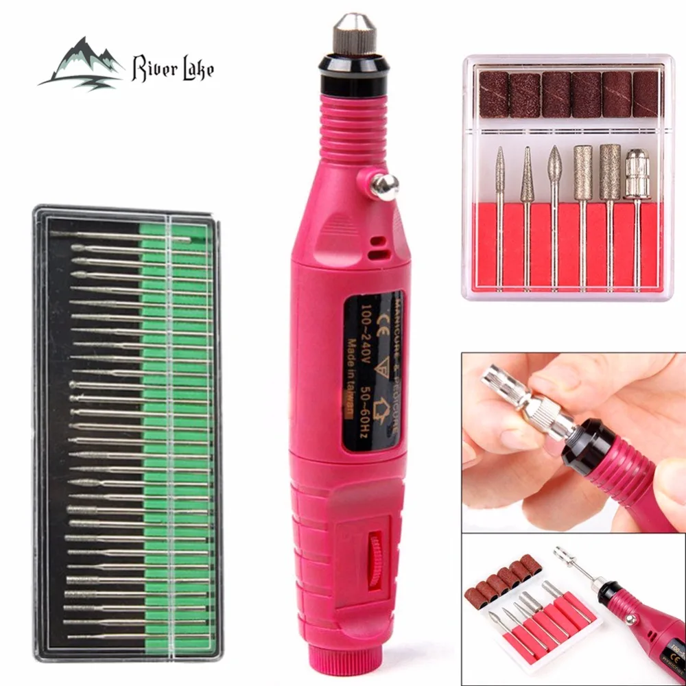 

20000rpm Mini Electric Drill Manicure Machine Drill Nail Drill Pen With Nail Drill Bits Pedicure Tips File Polish Manicure Tool