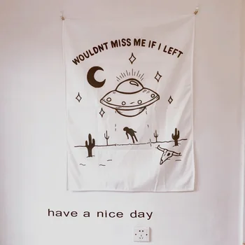 

Letter smiley hangcloth tapestry simple bedroom decoration studio cafe clothing store room background dormitory decoration