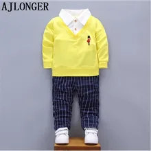 AJLONGER Spring Autumn Baby Boy Clothes Set Children Clothing Sets Kids Clothes Baby Boys T-shirts+Pants 2PCS Tracksuit boys clothing sets spring autumn children clothing boys clothes striped long sleeve t shirt denim pants kids clothes set for boy