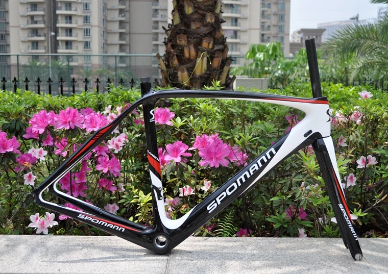 Sale 2016 SPOMANN road bike frame full carbon fiber china bicycle frame 51CM bicicleta parts carbon frame + fork + clamp + headset 3