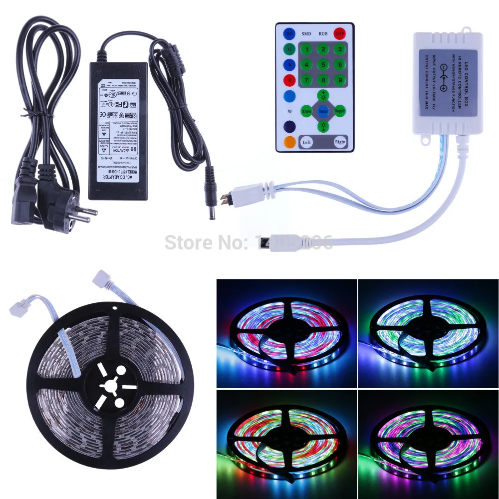 

5M 5050 LED RGB Strip 54leds/M Digital Horse Race Dream Magic Color Light Waterproof+IR Controller+ 6A Transformer