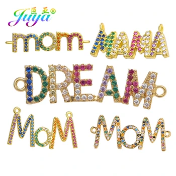 

Juya DIY Women's Jewelry Making Accessories Handmade Crystals DREAM MAMA MOM Letter Charm Connector For Bracelet Necklace Making