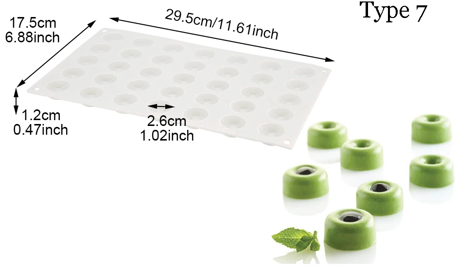 Формы для выпечки для торта трюфель Кондитерские Силиконовые формы для шоколада 35 полостей микро круглые десертные формы украшения выпечки инструменты
