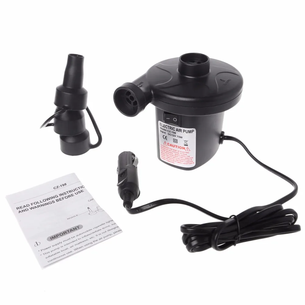 

Electric Air Pump Portable Air Mattress Pumps Inflator Deflator For Inflatables Automobile Cigarette Lighter 12V DC