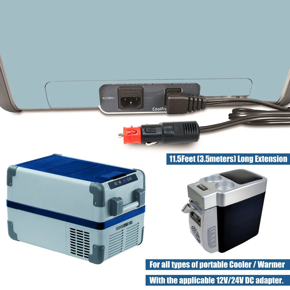 Мото мощность 3,0 м длина 12 В/24 В сверхмощный портативный холодильник охладитель теплее Удлинитель силовой кабель для автомобиля, грузовика, RV, лодки