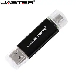 JASTER Металл USB Флеш накопители портативный флэш-накопитель 4 Гб 8 16 32 64 128 двойной флешки для android смартфон/Планшеты