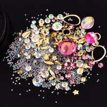 Nail Art Jewels manicure jewelry beauty crystal shiny 3d nail art rhinestones decor charms sharp bottom drill flat drill