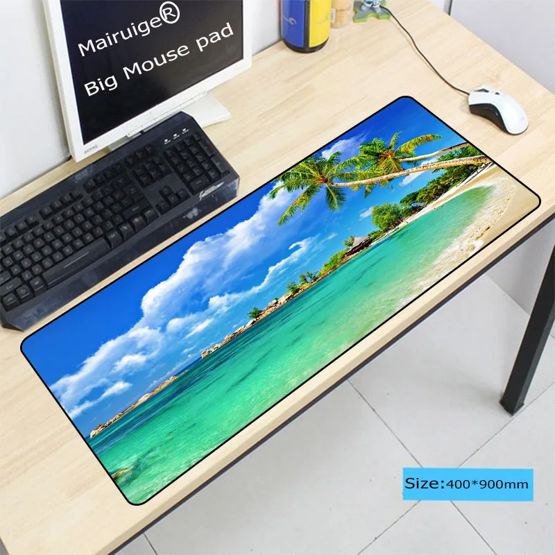  Mairuige Beaches With Palm trees Gaming Speed Locking Edge Large Mouse Mat PC Computer Laptop Mouse
