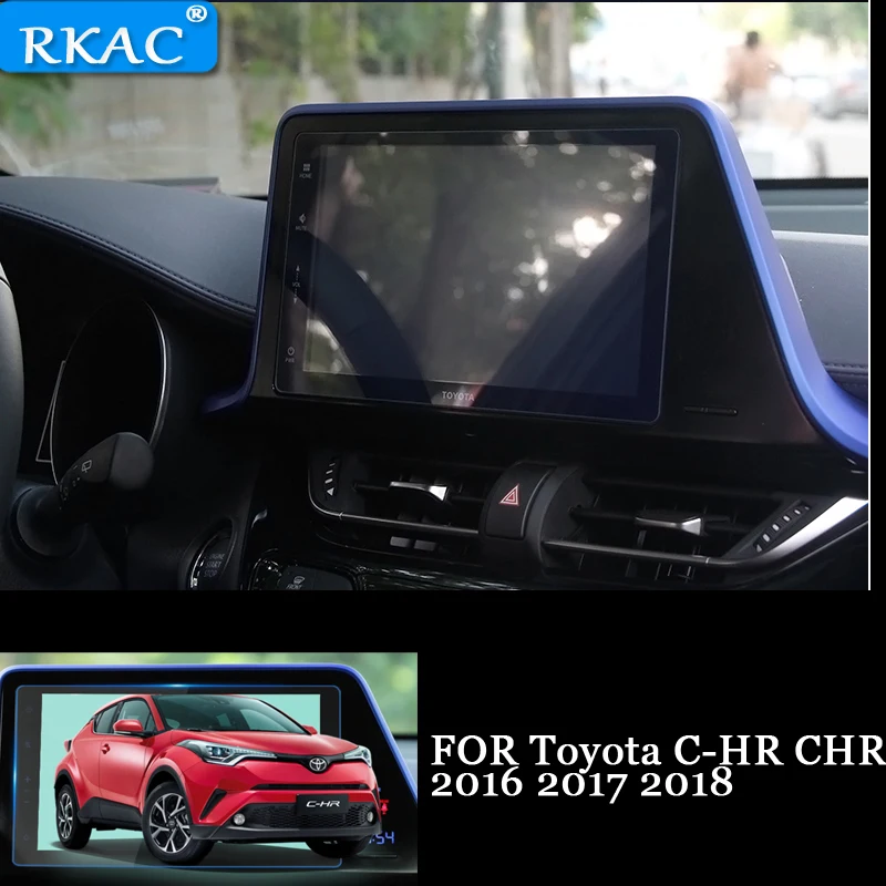 

RKAC 10.2 inch Car styling Navigation Tempered Glass Screen Protector Steel Portective Film FOR Toyota C-HR CHR 2016 2017 2018