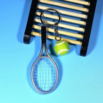 

Mini Metal Tennis Racket Handmade Souvenir Cute Tenis Racquet Ball Key-chain Key Sports Chain Car Bike Keyring Novelty Gift hot