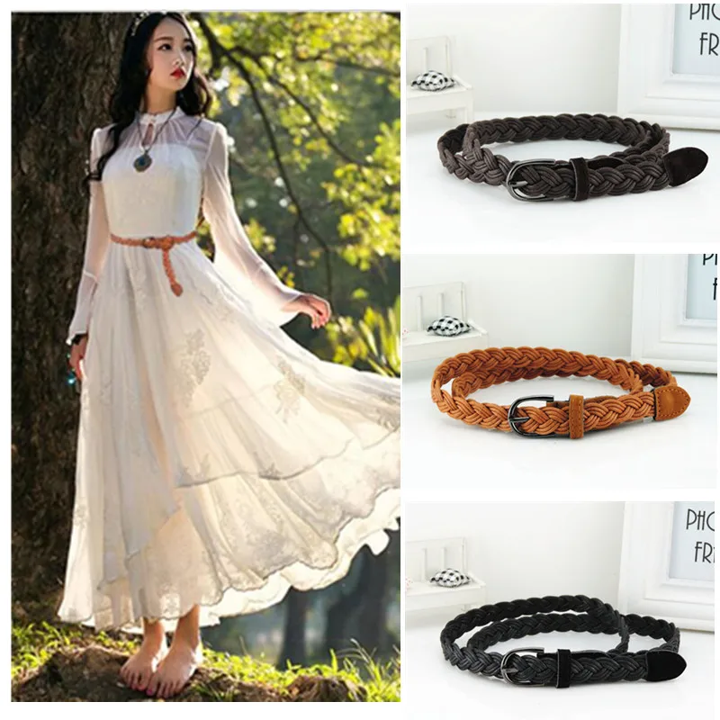 

New Hot Sell New Womens Belt New Style Candy Colors Hemp Rope Braid Belt Female Belt For Dress
