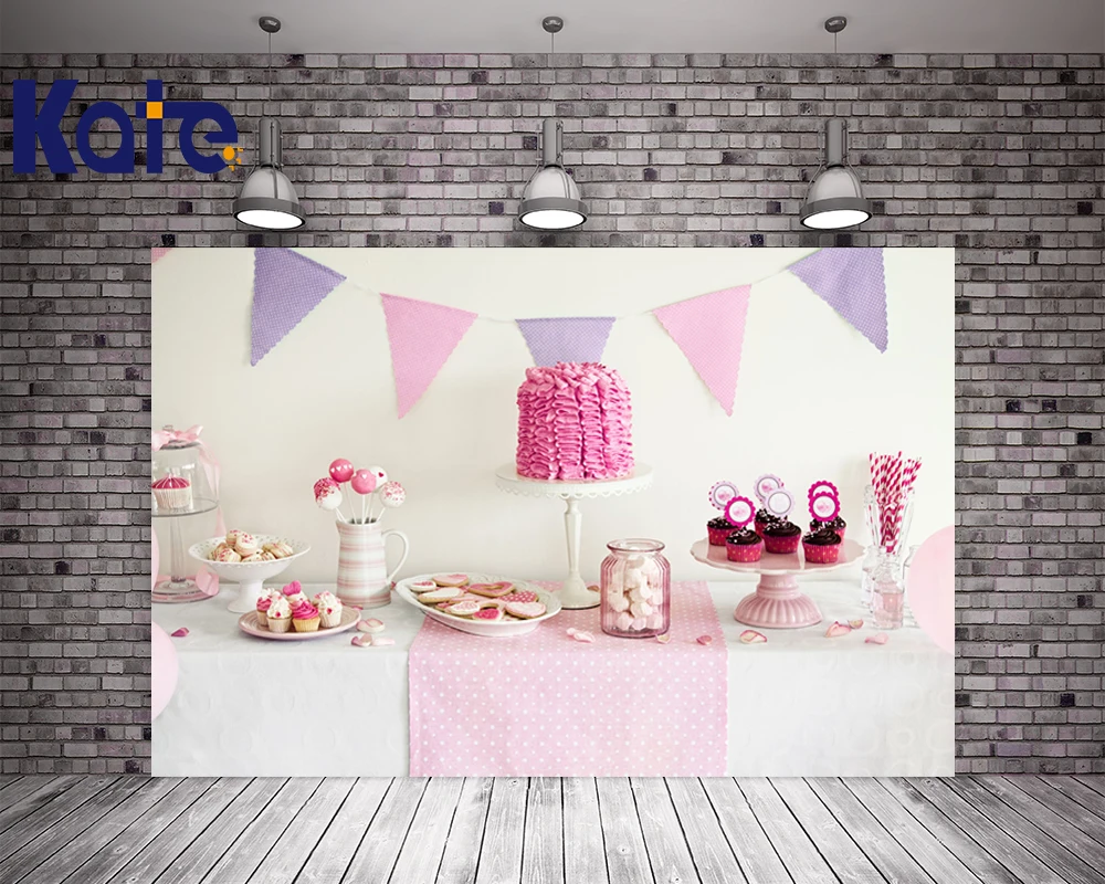 

Kate Happy Birthday Pink Theme White Background For Newborn Baby Children Delicious Desserts Cakes Dessert Station For Children