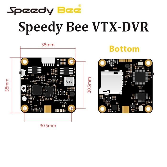 

Speedybee Speedy bee VTX-DVR 5.8g 48CH 600mW Transmitter VTX Built-in DVR and MIC for RC Fpv Racing Drone Quadcopter