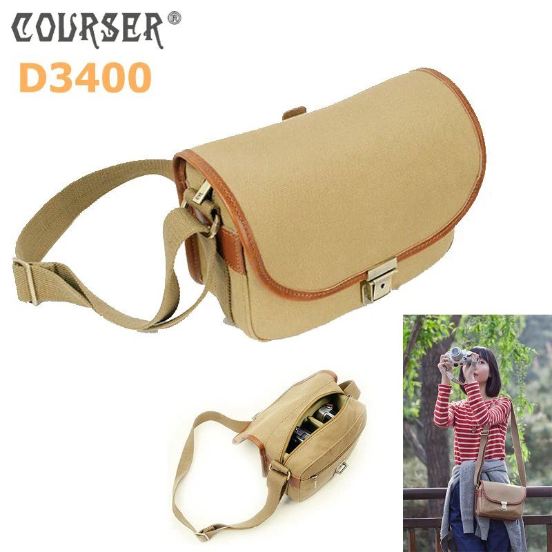 

Lightupfoto Canvas camera shoulder bag with partition padded inside camera bag for SLR cameras PACPFD3400