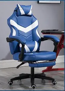 Игровое кресло электрифицированное интернет кафе розовое кресло с высокой спинкой компьютерная офисная мебель кресла для руководителя - Цвет: Blue and white