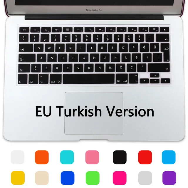 Турция турецкий TU EU/UK силиконовое покрытие для клавиатуры протектор для MacBook Pro retina Air 13,3 15,4 1" 15" 1"